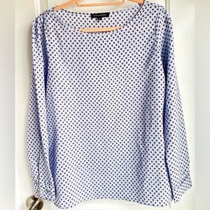 Banana Republic Blue flower print long sleeve tunic blouse